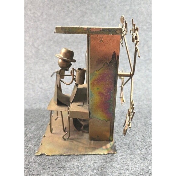 Steam Punk Copper/Tin Music Box Man Play Piano "The Sting" Unique Piece - Picture 5 of 10